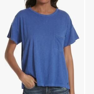 Rag & Bone Minimalist Crewneck Pocket Tshirt XS Blue Quiet Luxury Basic Normcore